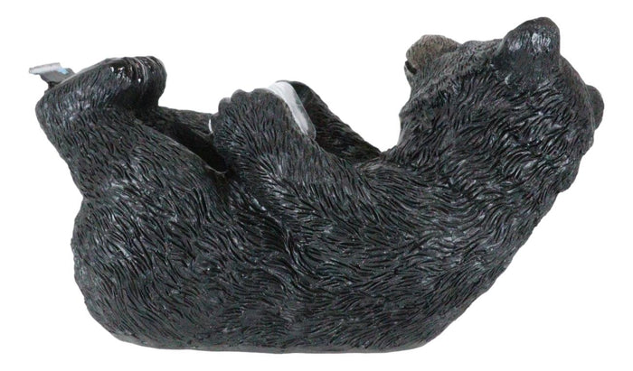 Ebros Gift Western Rustic Forest Black Bear Lounging Scotch Tape Holder Dispenser Figurine