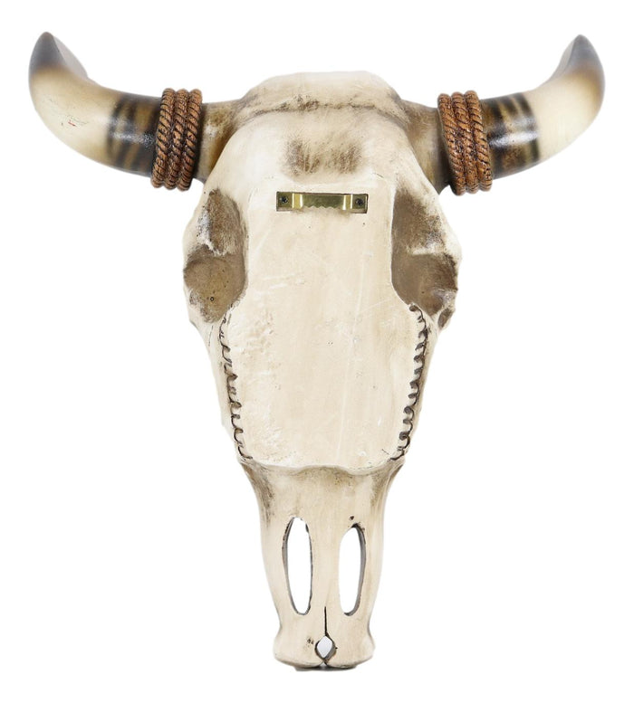 Ebros Gift Western Rustic Green Flowering Cactus Steer Bison Bull Cow Skull Wall Decor