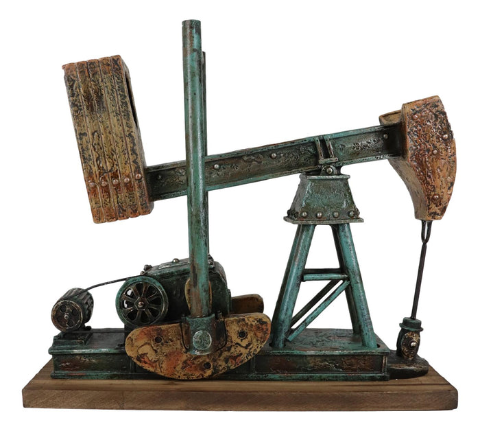 Ebros Gift Western Rustic Nodding Donkey Pumpjack Oil Derrick Rig Wine Bottle Holder Model