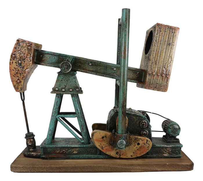 Ebros Gift Western Rustic Nodding Donkey Pumpjack Oil Derrick Rig Wine Bottle Holder Model