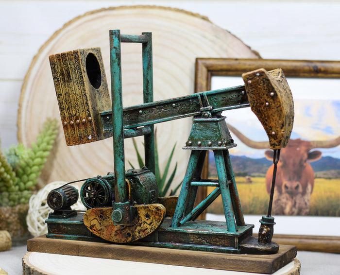 ebros gift Western Rustic Nodding Donkey Pumpjack Oil Derrick Rig Wine Bottle Holder Model