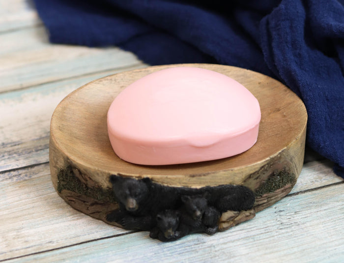 Ebros Gift Western Rustic Pine Forest Mountain Black Bear With Cubs 5 Piece Bathroom Set