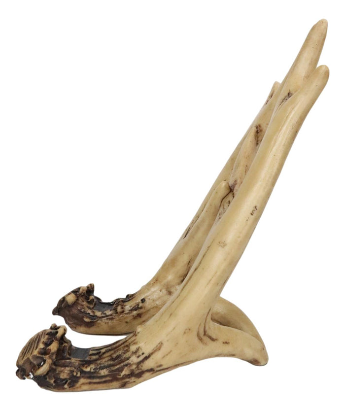 Ebros Gift Western Rustic Stag Deer Antlers Book Photo Frame Cell Phone Holder Easel Stand