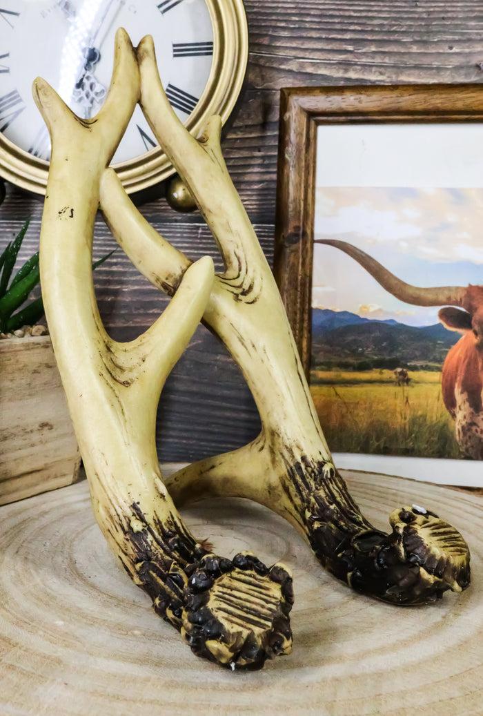 ebros gift Western Rustic Stag Deer Antlers Book Photo Frame Cell Phone Holder Easel Stand