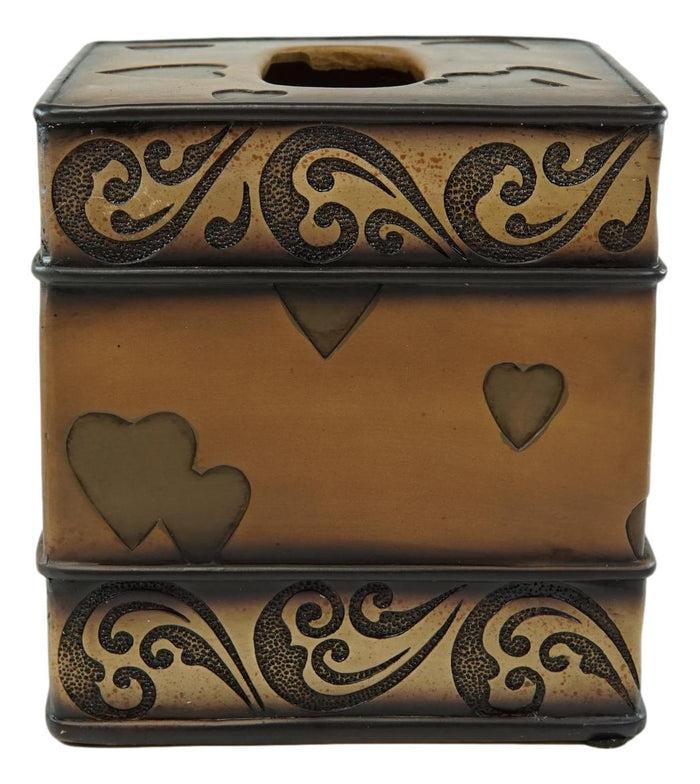 Ebros Gift Western Rustic Tuscany Scroll Art Inspirational Faith Tissue Box Cover Figurine