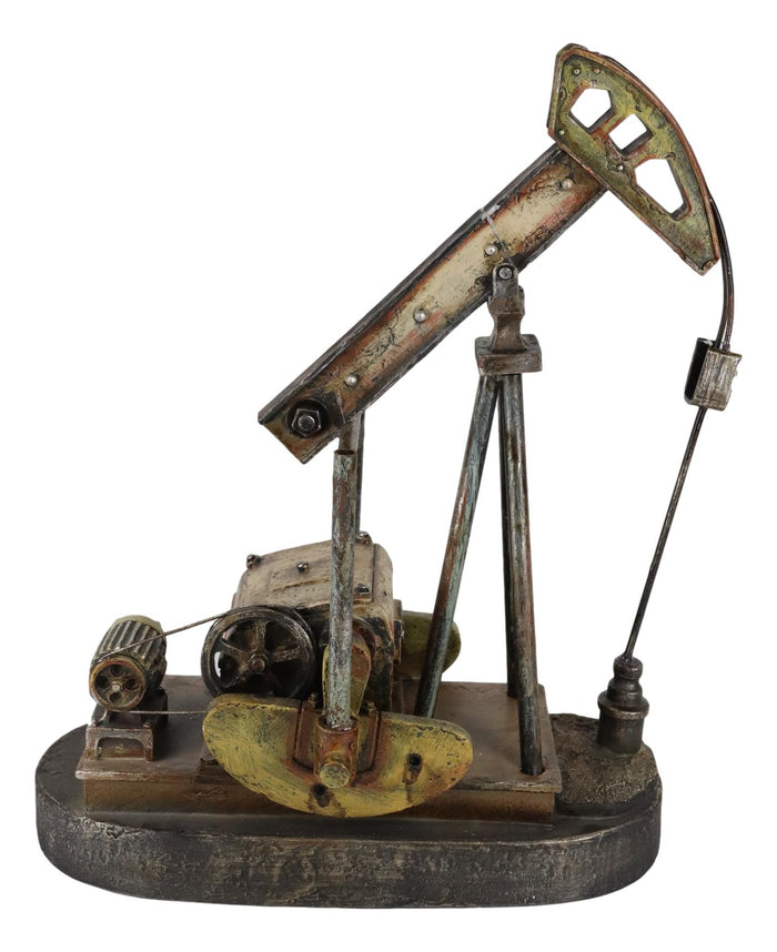 Ebros Gift Western Rustic Vintage Nodding Donkey Pumpjack Oil Derrick Rig Pumpjack Figurine