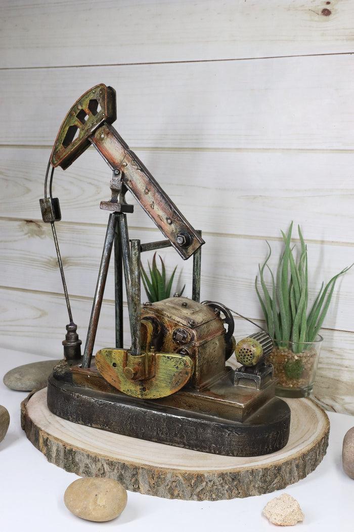Ebros Gift Western Rustic Vintage Nodding Donkey Pumpjack Oil Derrick Rig Pumpjack Figurine