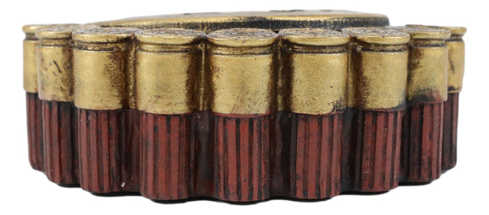 Ebros Gift Western Shotgun 12 Gauge Bullet Shells Round Coaster Holder With 4 Coasters Set