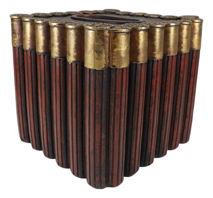 Ebros Gift Western Shotgun 12 Gauge Bullet Shells Tissue Box Holder Cover Case Figurine