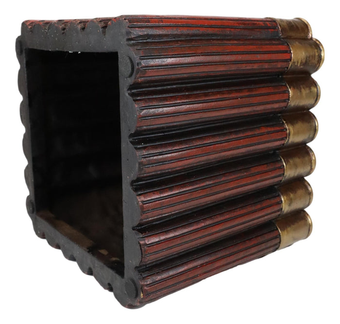 Ebros Gift Western Shotgun 12 Gauge Bullet Shells Tissue Box Holder Cover Case Figurine