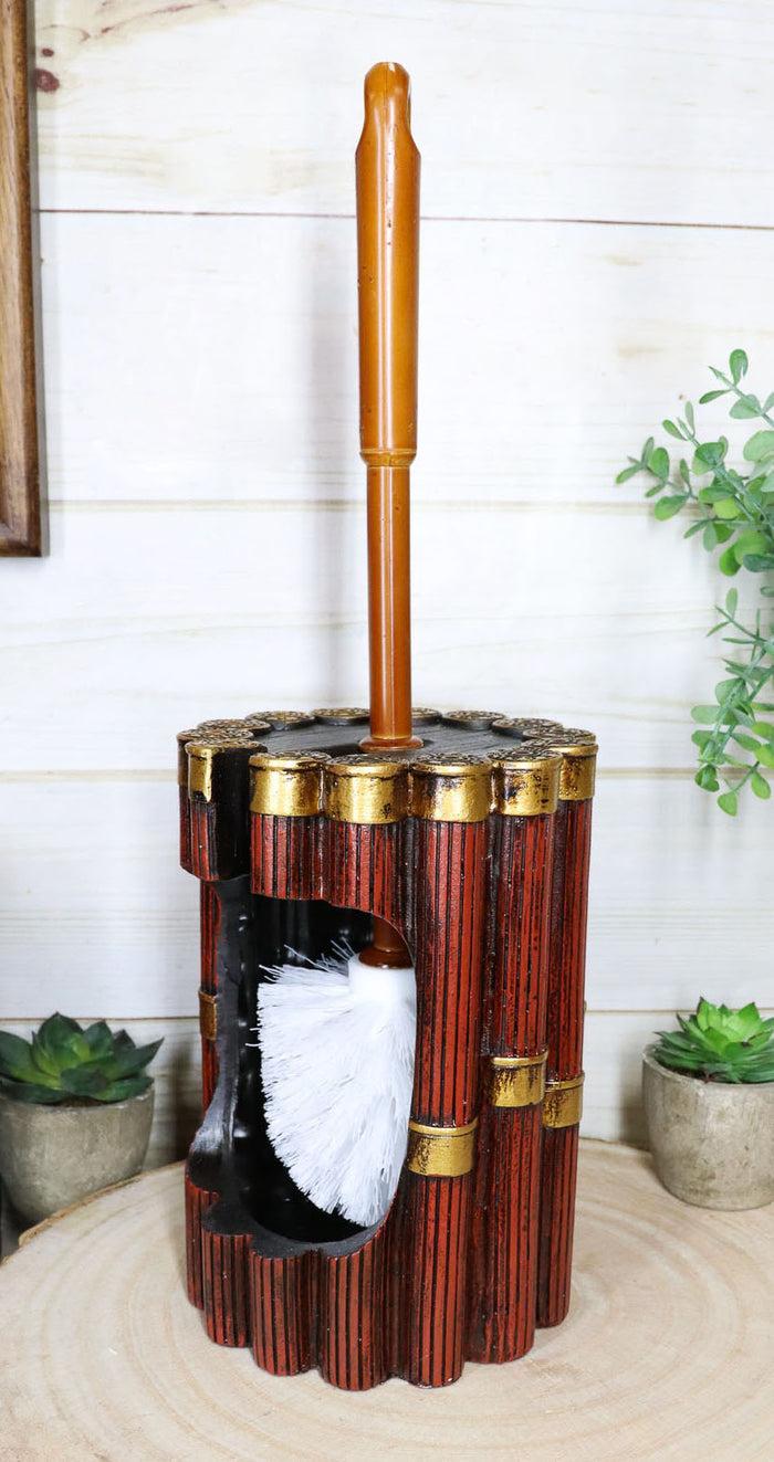 ebros gift Western Shotgun 12 Gauge Bullet Shells Toilet Brush and Sanitary Holder Set