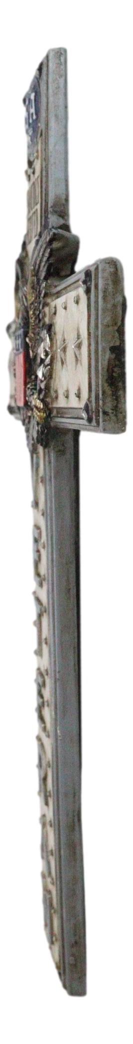 Ebros Gift Western USA Proudly Served Flag American Great Seal Eagle Veteran Wall Cross