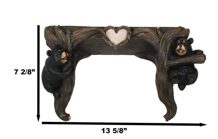 Ebros Gift Whimsical 2 Climbing Black Bears By Forest Tree Branches Floating Wall Shelf