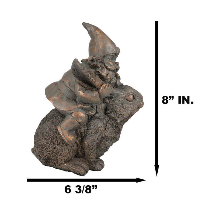 Ebros Gift Whimsical Adventure Mr Gnome Dwarf Riding Rabbit Hare Figurine Fairy Garden