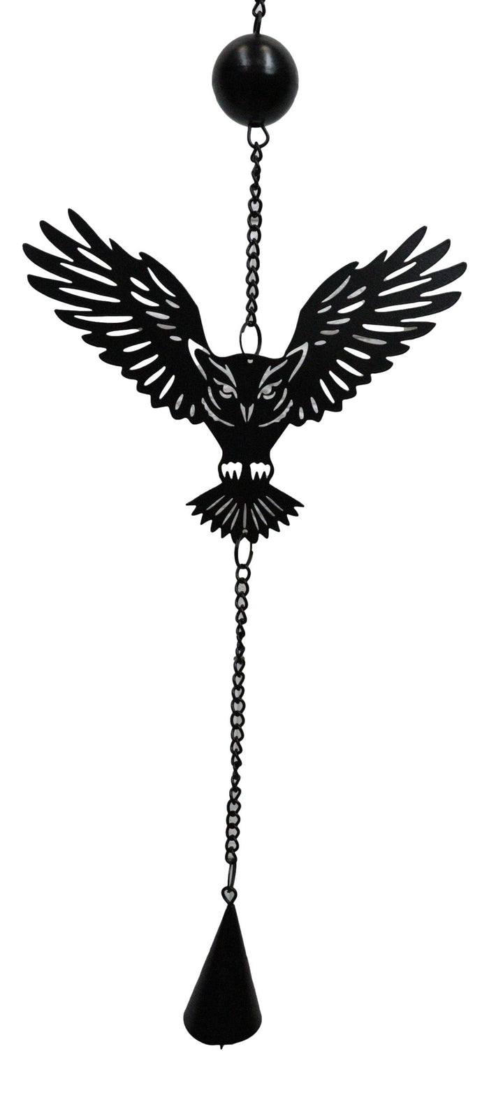 Ebros Gift Whimsical Alchemy Sorcerer Night Goth Owls Metal Wall Hanging Mobile Wind Chime