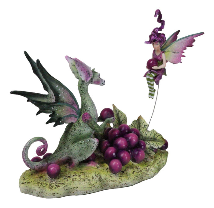 Ebros Gift Whimsical Amy Brown Always Share Your Grapes Dragon Fairy With Pixie Figurine