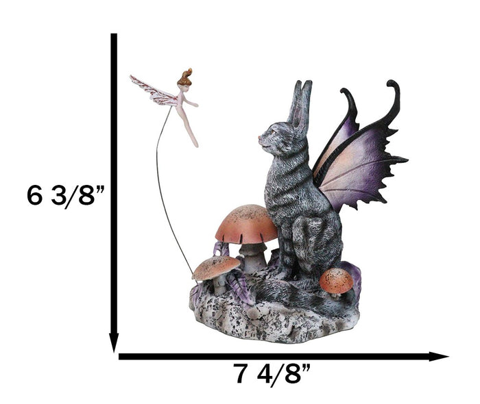 Ebros Gift Whimsical Amy Brown Curious Encounter Fairy Tabby Cat With Pixie Fae Figurine