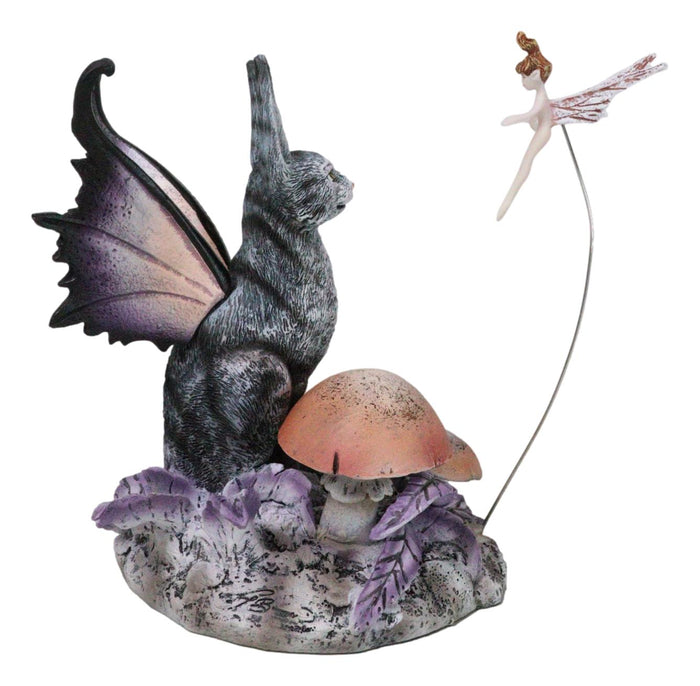 Ebros Gift Whimsical Amy Brown Curious Encounter Fairy Tabby Cat With Pixie Fae Figurine