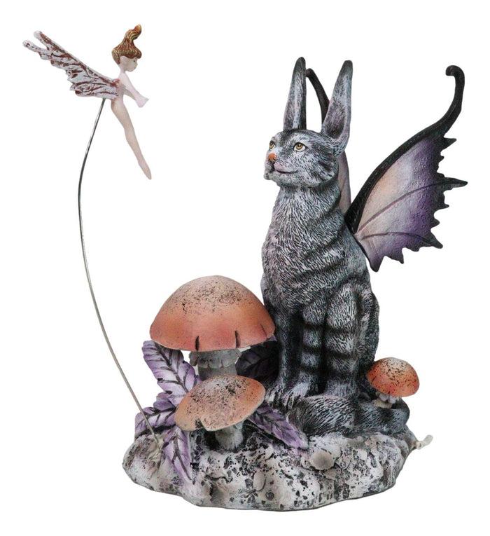 ebros gift Whimsical Amy Brown Curious Encounter Fairy Tabby Cat With Pixie Fae Figurine