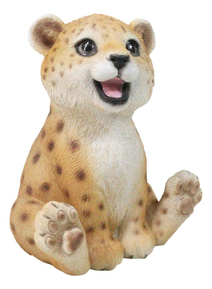 Ebros Gift Whimsical Animal Kingdom Leopard Cub Seated With Big Smile Figurine