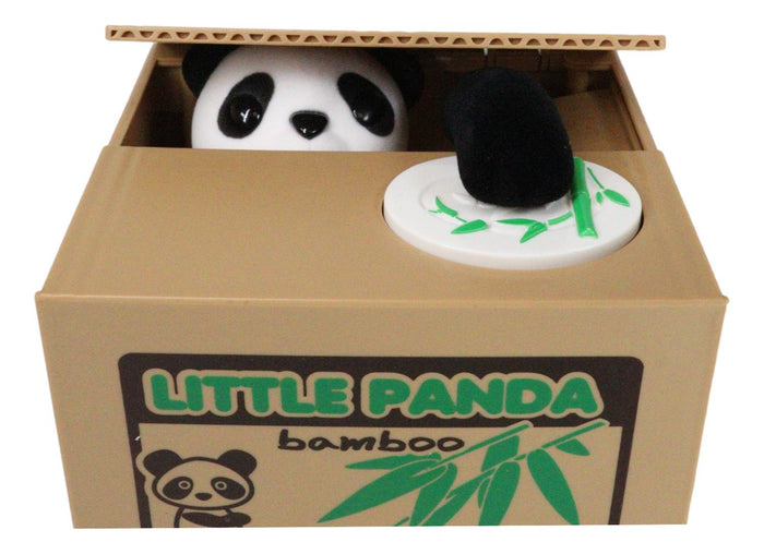 Ebros Gift Whimsical Animated Hiding Panda Bear Coin Grabber Money Bank Box Sculpture