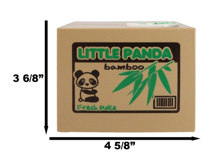 Ebros Gift Whimsical Animated Hiding Panda Bear Coin Grabber Money Bank Box Sculpture