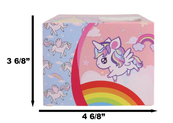 Ebros Gift Whimsical Animated Rainbow Unicorn Horse Coin Grabber Money Bank Box Sculpture