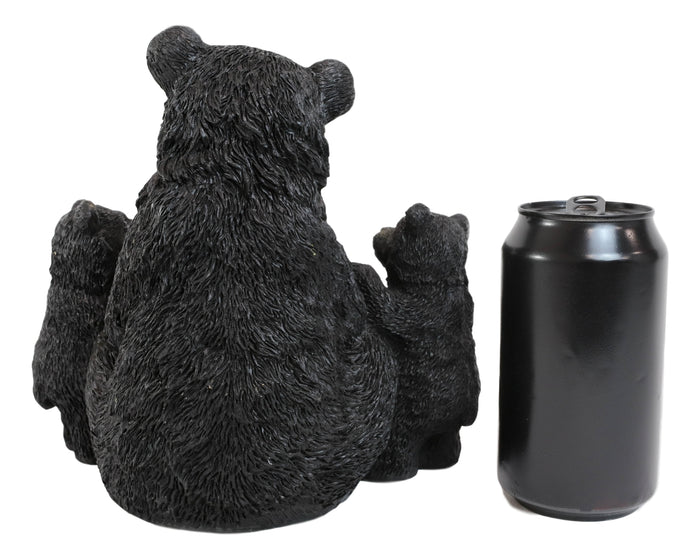 Ebros Gift Whimsical Black Bears Mother With Cubs Holding Mama Bear Knows Best Sign Statue