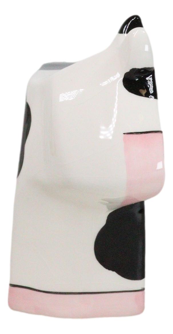 Ebros Gift Whimsical Boxy Holstein Bovine Milk Cow Money Coin Savings Piggy Bank Figurine