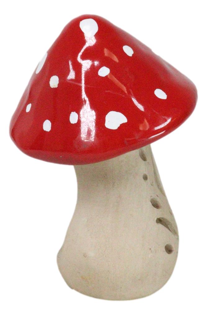 Ebros Gift Whimsical Cottage Magic Red Toadstool Mushroom Ceramic Votive Candle Holder