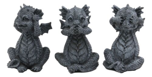 Ebros Gift Whimsical Dragon Hatchlings See Hear Speak No Evil Baby Dragons Statue Set Of 3
