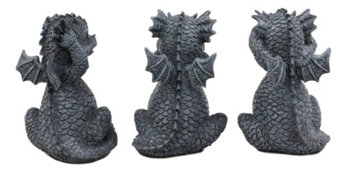 Ebros Gift Whimsical Dragon Hatchlings See Hear Speak No Evil Baby Dragons Statue Set Of 3