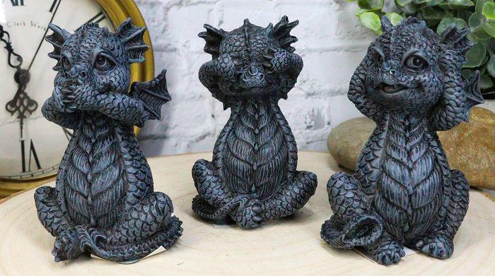 ebros gift Whimsical Dragon Hatchlings See Hear Speak No Evil Baby Dragons Statue Set Of 3