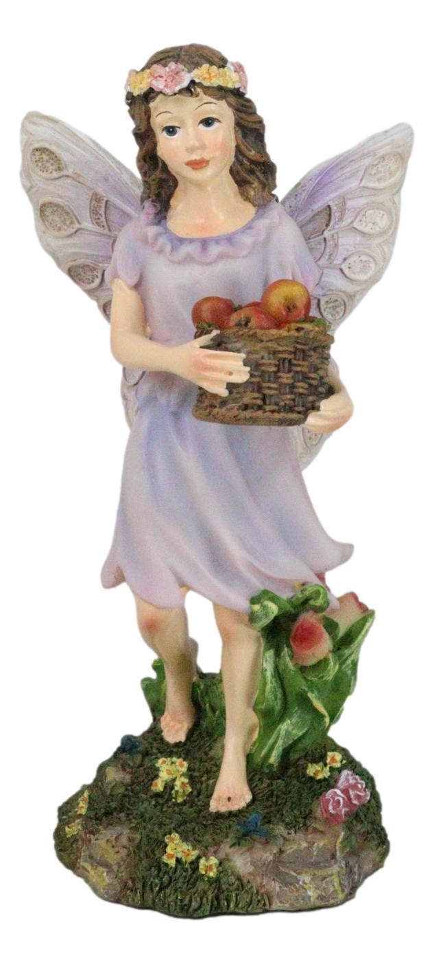 ebros gift Whimsical Enchanted Garden Butterfly Fairy Carrying A Basket Of Apples Figurine