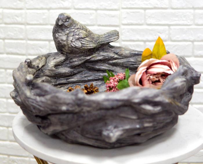 ebros gift Whimsical Fairy Garden Lovebird Bird By Twigs And Branches Nest Planter Bowl