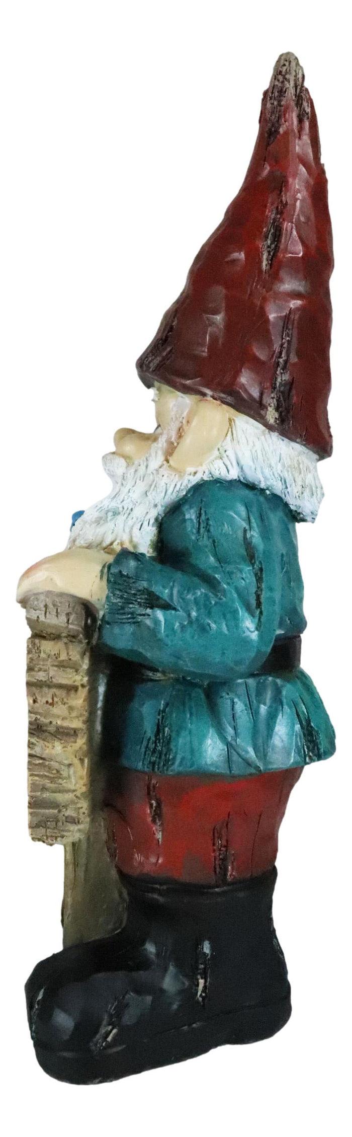 Ebros Gift Whimsical Festive Garden Mr Gnome And Bluebird With Love Grows Here Sign Statue
