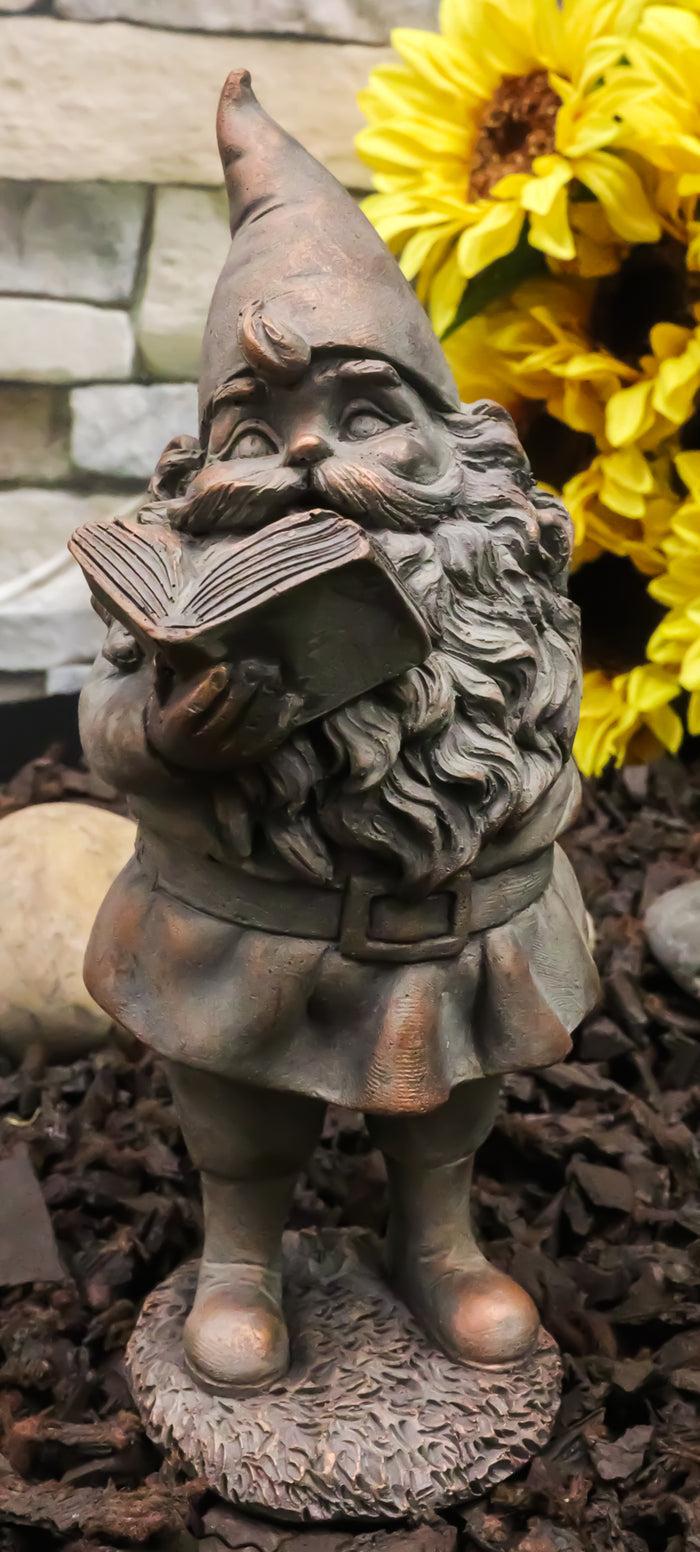ebros gift Whimsical Festive Holiday Novelty Old Mr Gnome Dwarf Reading Story Book Figurine