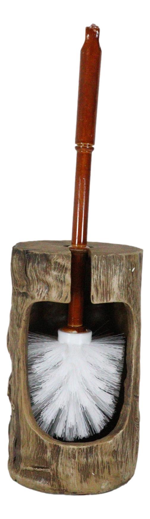 Ebros Gift Whimsical Forest Climbing Black Bears Toilet Brush Scrub And Base Holder Set