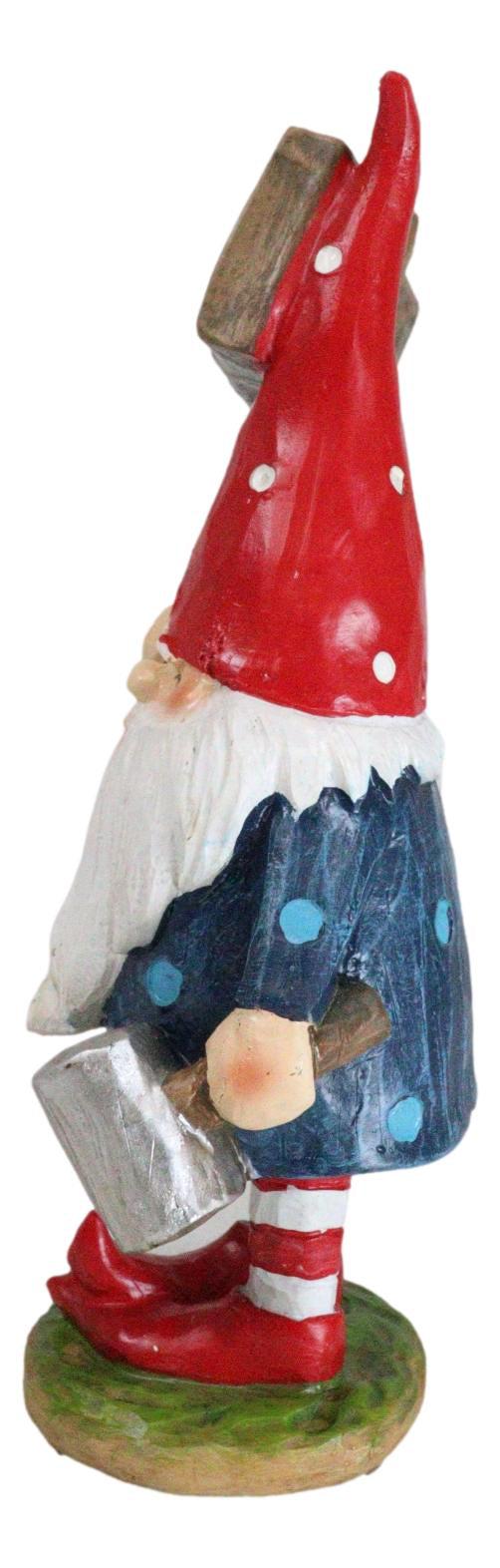 Ebros Gift Whimsical Garden Mr Gnome With Hammer And Mushroom Farm Plank Sign Figurine