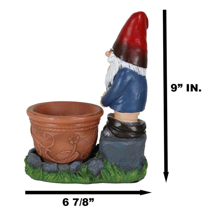 Ebros Gift Whimsical Garden Naughty Gnome Pants Butt Down Peeing Planter Vase Pot Statue