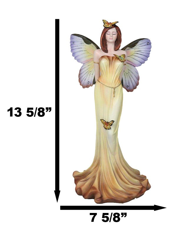 Ebros Gift Whimsical Garden Spring Monarch Butterfly Fairy Standing Eyes Closed Figurine