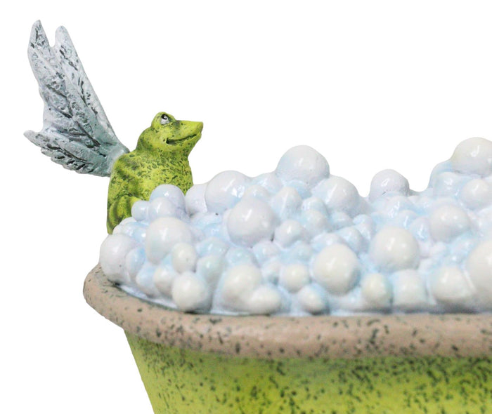Ebros Gift Whimsical Green Fairy Bathing In Tub With Pixie Frog Figurine By Amy Brown