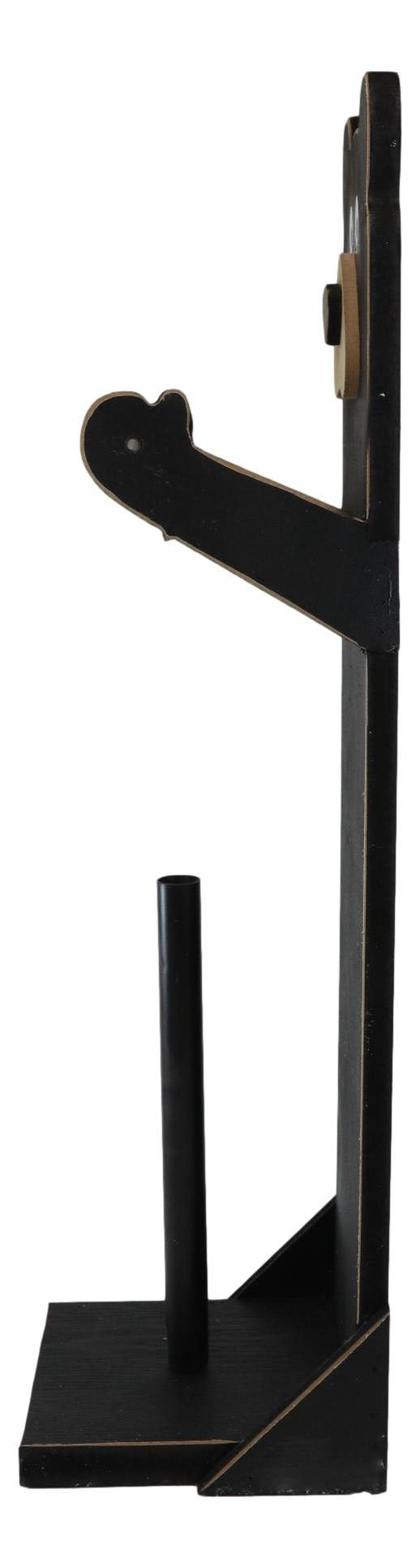 Ebros Gift Whimsical Kids Rustic Black Bear Cub Toilet Paper Holder Floor Stand W/ Storage