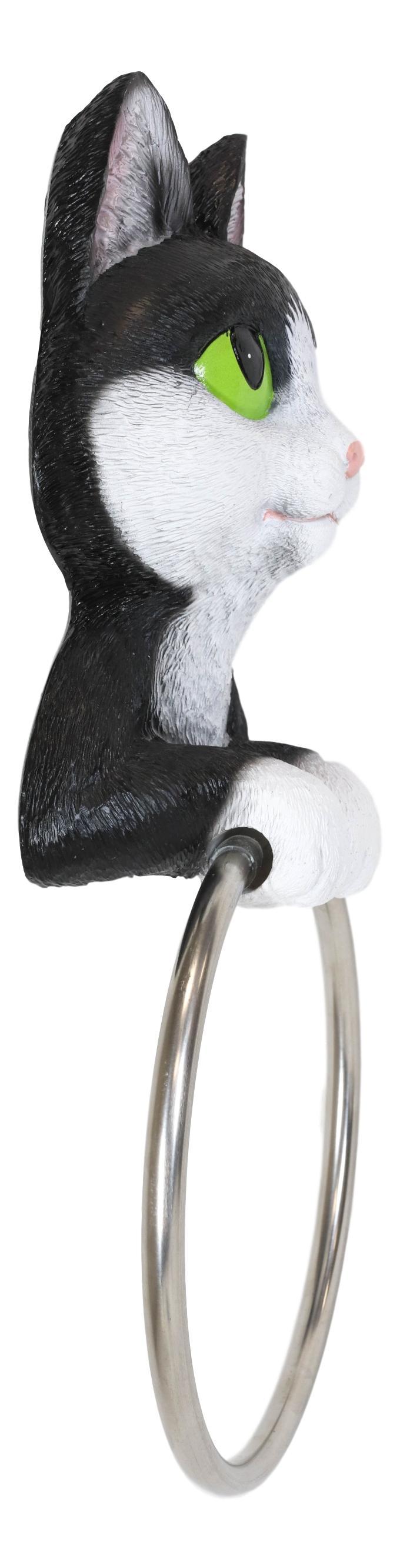 Ebros Gift Whimsical Kitten Cat Toilet Paper And Hand Towel Holder Vanity Bathroom Wall Set