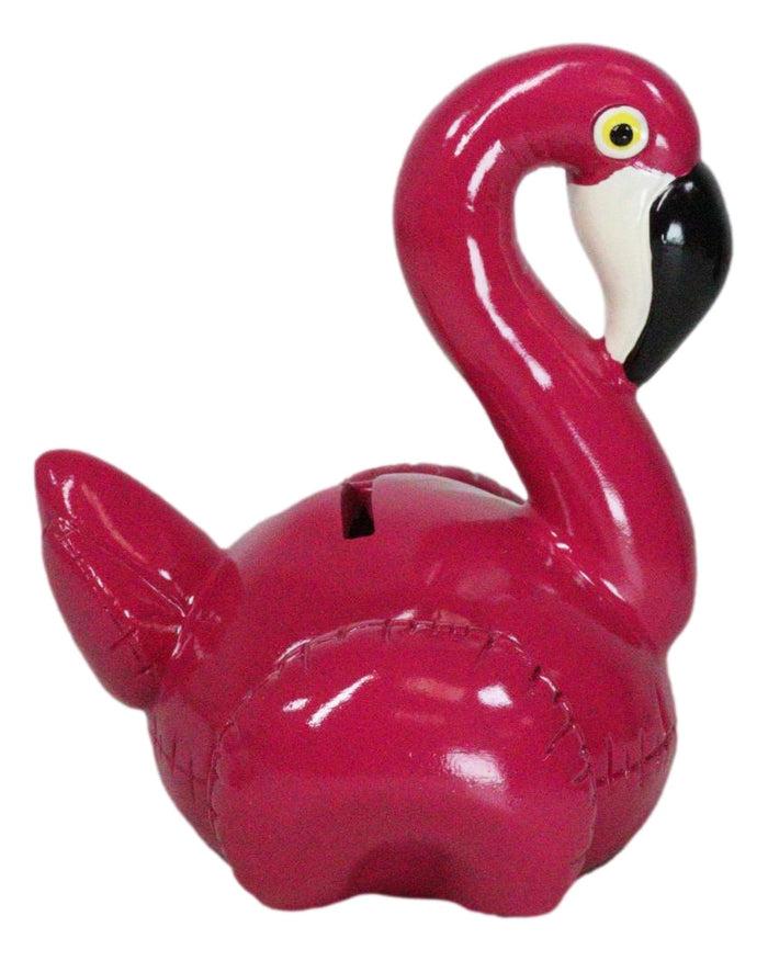 Ebros Gift Whimsical Magenta Tropical Wading Bird Flamingo Money Piggy Coin Bank Figurine