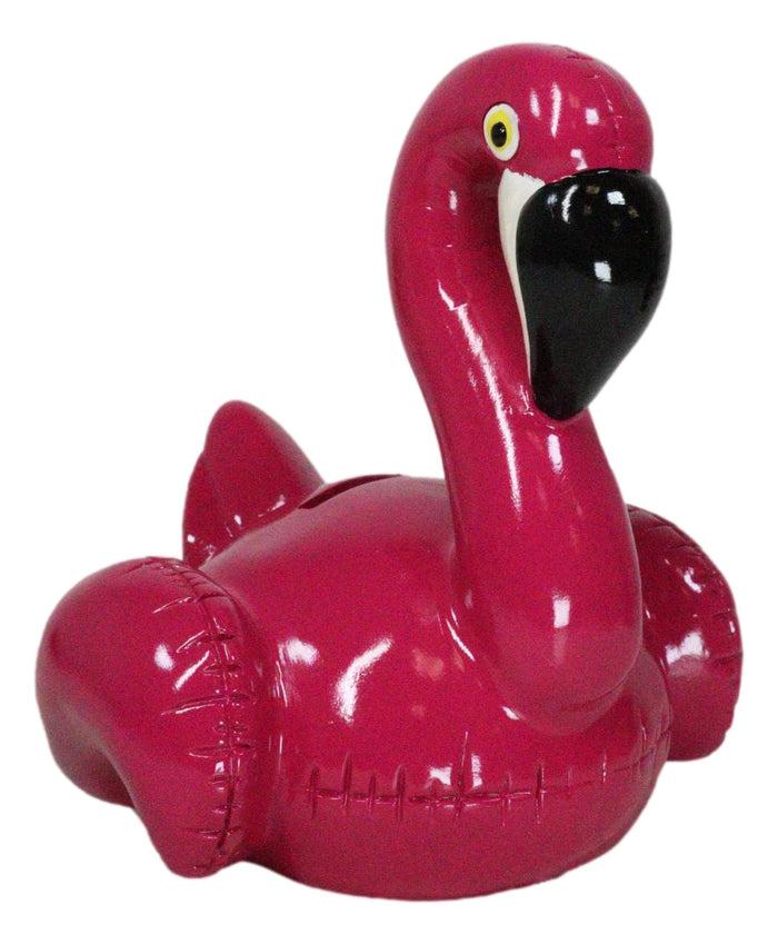 ebros gift Whimsical Magenta Tropical Wading Bird Flamingo Money Piggy Coin Bank Figurine
