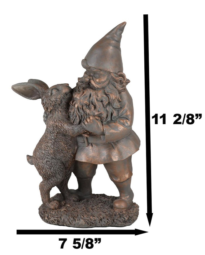 Ebros Gift Whimsical Mr Gnome Dancing With Hare Rabbit Fairy Garden Figurine Decor Accent