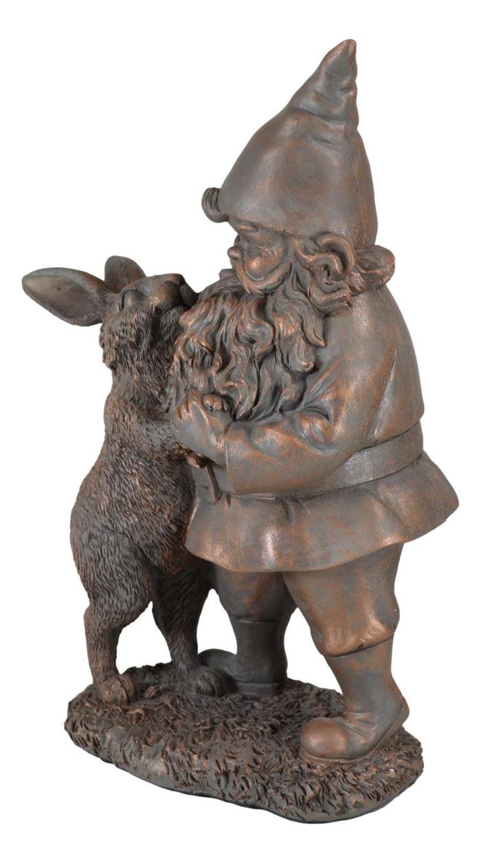 Ebros Gift Whimsical Mr Gnome Dancing With Hare Rabbit Fairy Garden Figurine Decor Accent