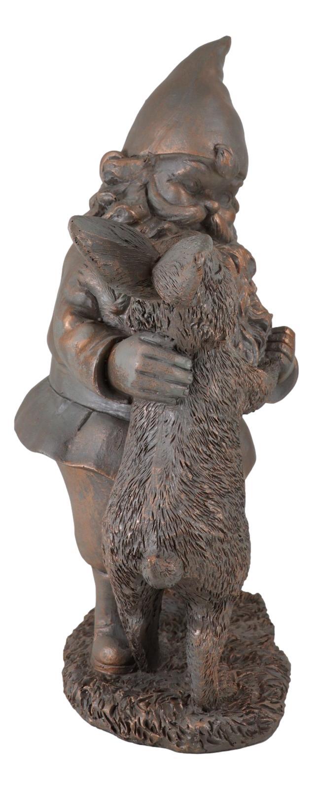 Ebros Gift Whimsical Mr Gnome Dancing With Hare Rabbit Fairy Garden Figurine Decor Accent