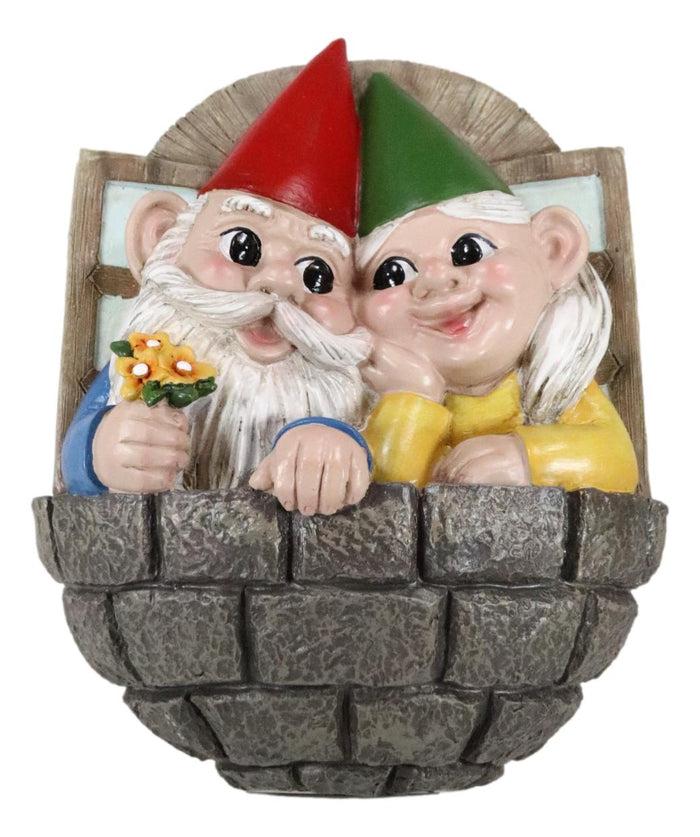 Ebros Gift Whimsical Mr Mrs Dwarf Gnome Couple By Window Ledge Balcony Wall Decor Plaque